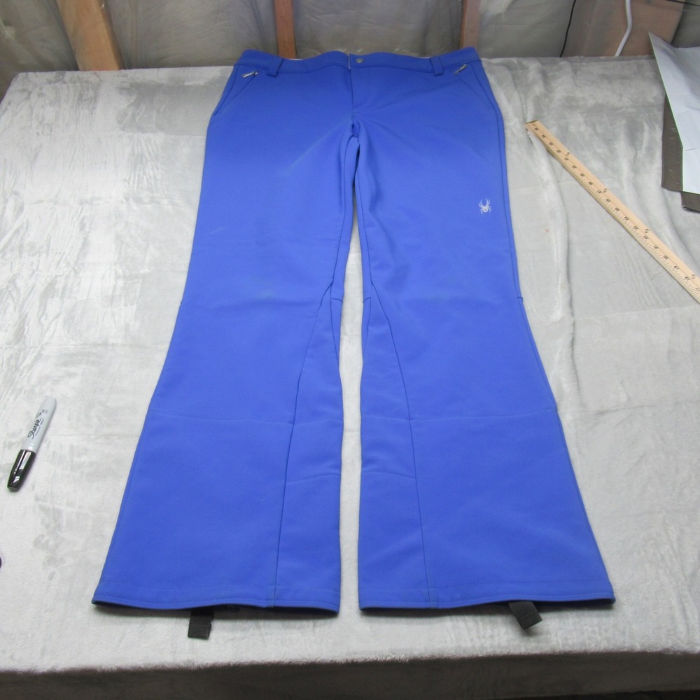 Spyder Snow Pants Womens 18 Blue Waterproof Softshell Winter Ski Snowboard 40x34